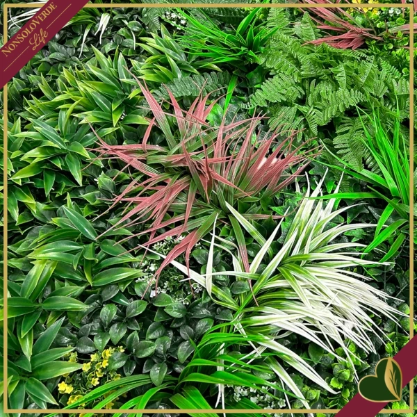 Pannello verde artificiale 3D Divy Panel Jungle multicolor, 100x100 cm