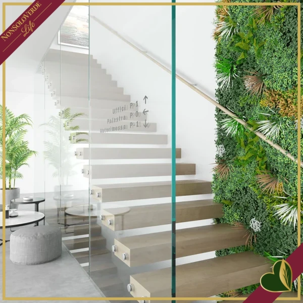 Pannello verde artificiale 3D Divy Panel Jungle multicolor, 100x100 cm