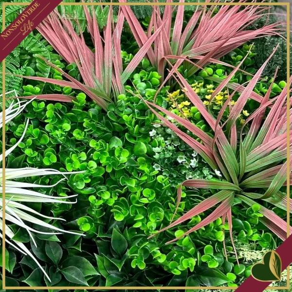 Pannello verde artificiale 3D Divy Panel Jungle multicolor, 100x100 cm