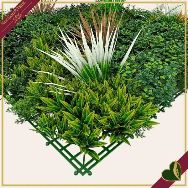 Pannello verde artificiale 3D Divy Panel Jungle multicolor, 100x100 cm