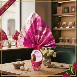 8003288396980-0 Uovo di Pasqua Majani Bigusto, cioccolato al latte e fondente, con sorpresa per lei, 320 grammi