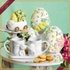 Set “Bunny” 3 pezzi in ceramica con 2 tazze e vassoio, lunghezza 28 cm