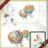 Cestino tondo double-face Mongolfiere allover e Micro Geo, diametro 18 cm