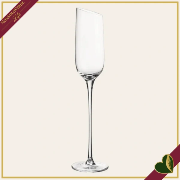 Set 6 calici flute Bocca di Lupo in vetro, altezza 27 cm