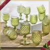Set 6 calici Scudo verde in vetro, altezza 17 cm