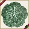 Vassoio Foglia Vegan verde in porcellana, diametro 26 cm