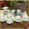 Set 2 tazzine da caffè Wonderland con piattino in New Bone China, diametro 11 cm