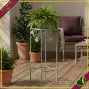 Portafiori quadrato Harriet, salvia, altezza 70 cm