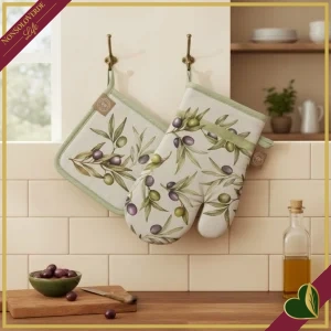 Set guantone e presina Olyvia in tessuto, lunghezza 30 cm