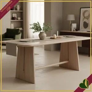 Tavolo da pranzo Elisheva in legno di mango massiccio, lunghezza 200,7 cm