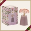 Lampada da tavolo Lily in vetro rosa cipria e dettagli oro, altezza 17,5 cm
