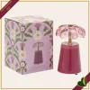 Lampada da tavolo Lily in vetro fucsia e dettagli oro, altezza 17,5 cm