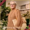 Borsa in paglia con fiori avorio, larghezza 46 cm