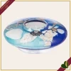Portacandela tealight Ocean a forma di ufo in vetro decorato marino, diametro 12 cm