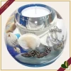 Portacandela tealight Ocean a forma di sfera Mercurio in vetro decorato marino, diametro 9 cm