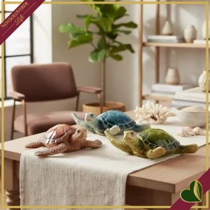 Tartaruga decorativa Laureen in poliresina lucida, 3 modelli assortiti, larghezza 10 cm