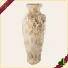 Vaso da terra anfora Seychelles in resina sintetica bianca con decoro corallo e conchiglie, altezza 80,5 cm