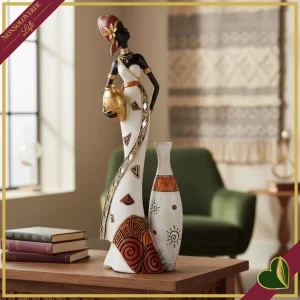 Statuina donna in stile africano Imara, altezza 44 cm