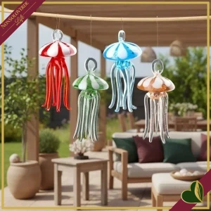 Medusa decorativa da appendere in vetro colorato, 4 modelli assortiti, altezza 6,5 cm