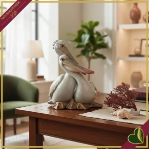 Pellicani decorativi Felix in resina sintetica, altezza 15 cm