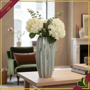 8018594931930-0 Vaso Brassica in stoneware azzurro, altezza 35 cm