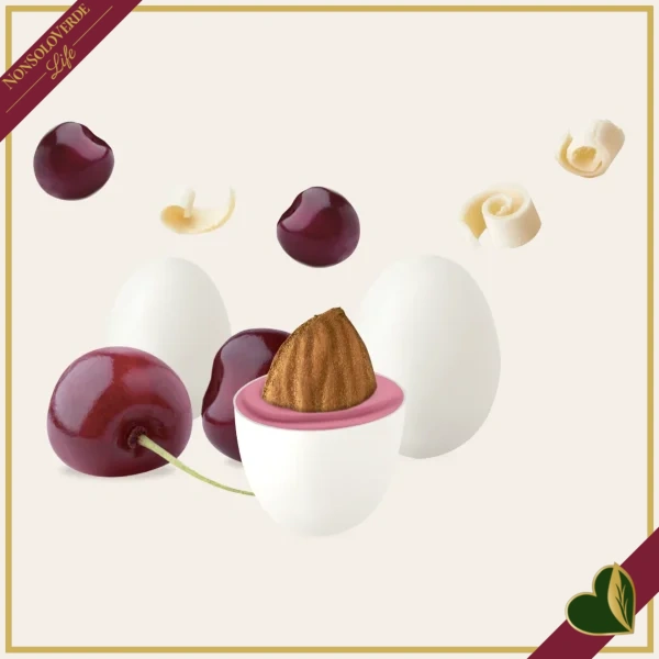 Confetti Maxtris all’amarena, confetti bianchi con mandorla tostata e cioccolato bianco al gusto di amarena, 1 chilogrammo