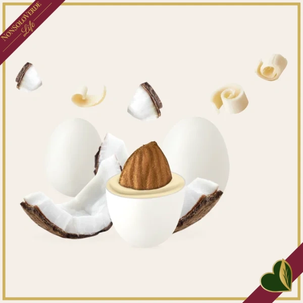 Confetti Maxtris al cocco, bianchi con mandorla tostata e cioccolato bianco al gusto di cocco, 1 chilogrammo