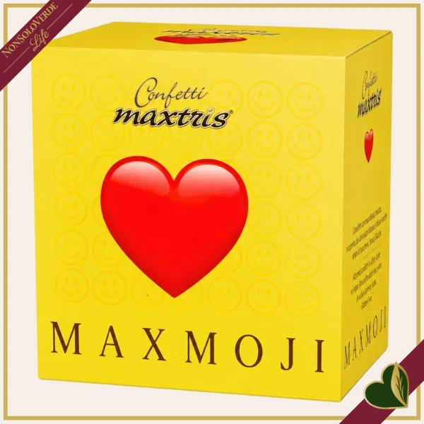 Confetti Maxtris Maxmoji, Cuore, confetti bianchi con mandorla tostata, 200 grammi