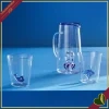Caraffa Oceanya in vetro con medusa blu, altezza 20 cm