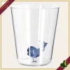 Bicchiere Oceanya in vetro con balena blu, altezza 10,5 cm