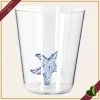 Bicchiere Oceanya in vetro con stella marina blu, altezza 10,5 cm