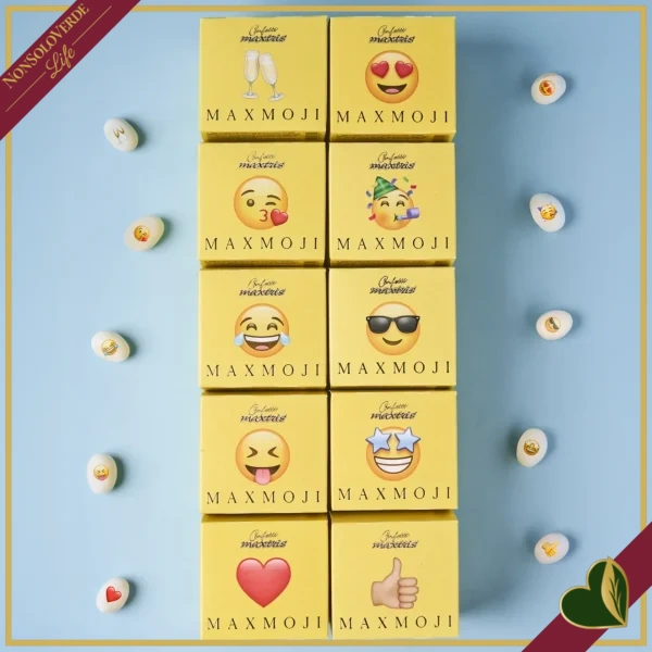Confetti Maxtris Maxmoji, Cuore, confetti bianchi con mandorla tostata, 200 grammi