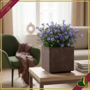 Vaso Cubo Millennium in plastica riciclata Brownstone, larghezza 25 cm