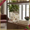 Elefante decorativo Midas avorio con dettagli oro e argento, altezza 12 cm