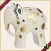 Elefante decorativo Midas avorio con dettagli oro e argento, altezza 12 cm