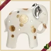 Elefante decorativo Midas avorio con dettagli oro e argento, altezza 12 cm