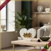 Diffusore decorativo cuore puzzle in marmorina bianco e oro, altezza 13 cm