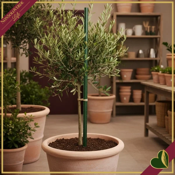 Tutore in acciaio plastificato verde 20 mm, altezza 240 cm