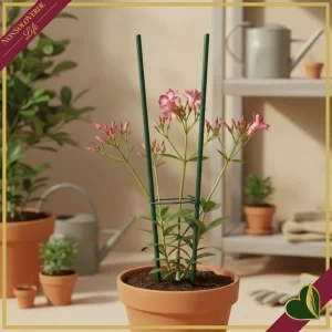 Tutori Flower Stick verdi per fiori e piante in vaso, confezione da 15 pezzi, altezza 50 cm
