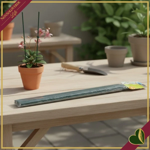 Tutori Flower Stick verdi per fiori e piante in vaso, confezione da 15 pezzi, altezza 50 cm