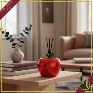 8055267586752-0- Diffusore decorativo mela rosso metallizzato “Il Giardino dei Profumi”, altezza 16 cm