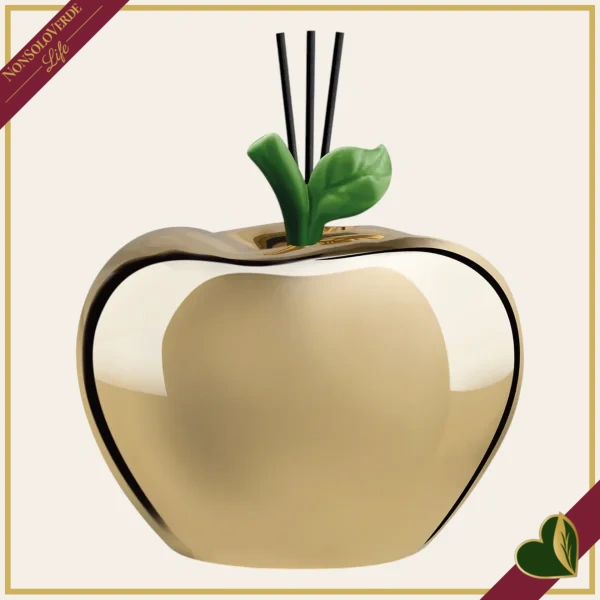 Diffusore decorativo mela oro metallizzato “Il Giardino dei Profumi”, altezza 16 cm