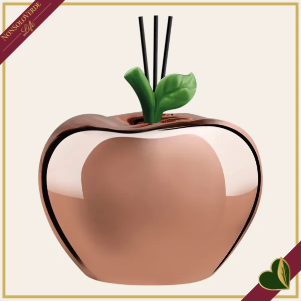 Diffusore decorativo mela oro rosa metallizzato “Il Giardino dei Profumi”, altezza 16 cm