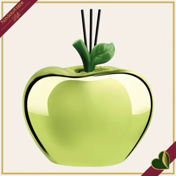 Diffusore decorativo mela verde metallizzato “Il Giardino dei Profumi”, altezza 16 cm