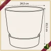 Vaso Greenville rotondo verde foglia con riserva d’acqua, diametro 24 cm