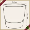 Vaso Greenville rotondo verde foglia con riserva d’acqua, diametro 30 cm