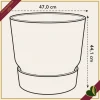 Vaso Greenville rotondo verde foglia con riserva d’acqua, diametro 47 cm