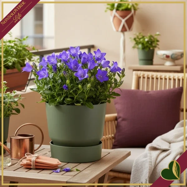 Vaso Greenville rotondo verde foglia con riserva d’acqua, diametro 18 cm
