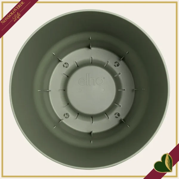 Vaso Greenville rotondo verde foglia con riserva d’acqua, diametro 14 cm