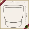 Vaso Greenville rotondo verde foglia con riserva d’acqua, diametro 16 cm